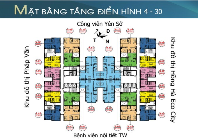 Cần bán căn hộ chung cư Tứ Hiệp Plaza – Thanh Trì, Tầng 1608B DT 64m2, giá bán 17tr/m2. LH 0983072573