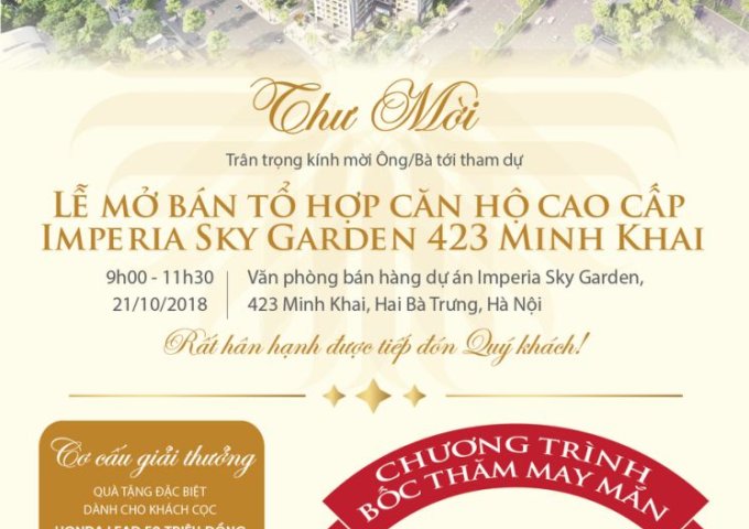 CC Imperia Sky Garden Minh Khai, ưu đãi 30tr/m2, LH 0984147128