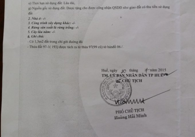 Bán đất mặt tiền Trần Nguyên Đán Thừa Thiên Huế