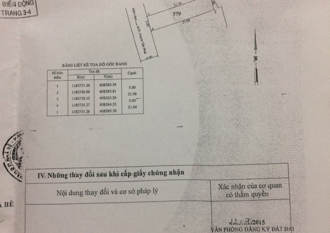 Cần bán đất lô đất thổ cư hẻm xe hơi 2129 Huỳnh Tấn Phát, Nhà Bè. Giá 3,5 tỷ