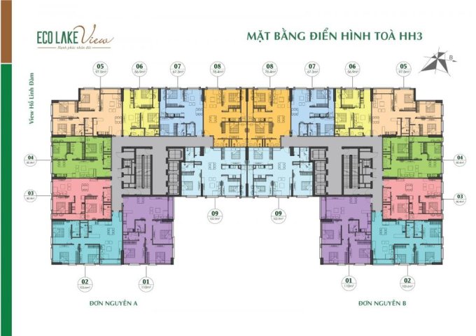 Bán căn hộ chung cư tại Dự án Eco Lake View, Hoàng Mai,  Hà Nội diện tích 80m2  giá 2 Tỷ