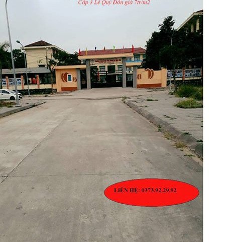 Bán gấp ô đất 2 mặt tiền đối diện cổng trường Lê Quý Đôn- Km8- Quang Hanh- Cẩm Phả- Quảng Ninh.
