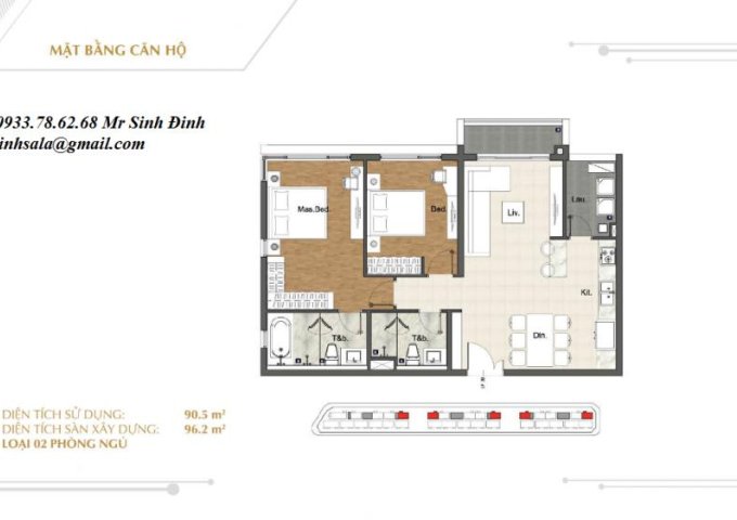 Cần bán căn hộ Sarina 2PN, lầu 8, 99m2. Giá 7.5 tỷ cực tốt