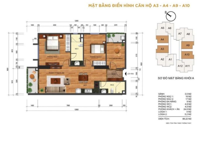 Bán nhanh căn 1109 tòa A dự án Thống Nhất Complex 82 Nguyễn Tuân, LH 033 75 75 755