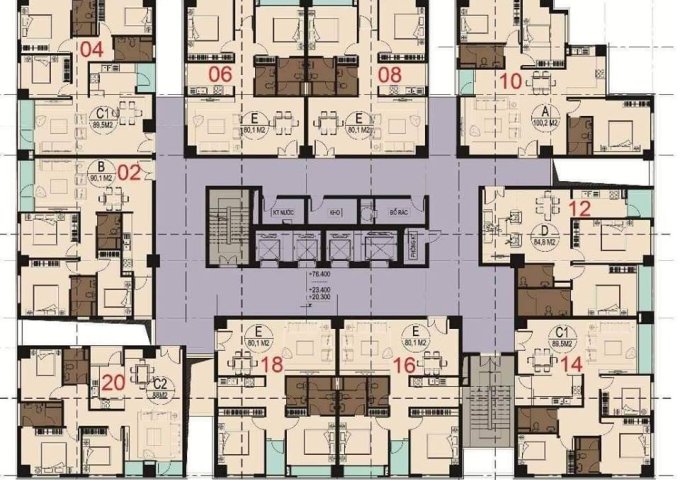 Bán căn hộ chung cư  N03 -T8 Ngoại Giao Đoàn, Bắc Từ Liêm,  Hà Nội diện tích 90m2  giá 23.5 Triệu/m²