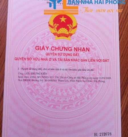 Bán nhà số 34B/453 Thiên Lôi, Vĩnh Niệm, Lê Chân, Hải Phòng