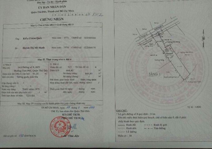 Bán đất đường số 8, Tam Phú, Thủ Đức 