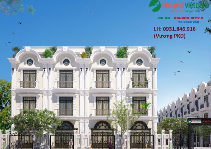 Nhà Tô Ngọc Vân, Q12, mở bán dự án Golden City 2, 1 trệt 3 lầu, giá F1