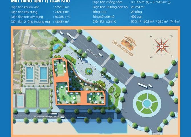 Bán căn hộ Dự án Tô Ký Tower, Quận 12,  Hồ Chí Minh diện tích 61m2, 2PN, 2WC giá 1.480 Tỷ