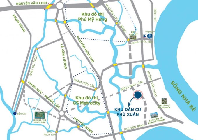 Đất nền nhà phố MT Huỳnh Tấn Phát, KDC Phú Xuân Vạn Phát Hưng, Nhà Bè, 0939.040.196 (Mr. Hưng)