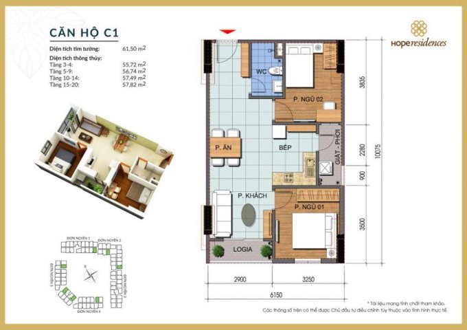 Bán căn hộ chung cư tại Dự án Vinhomes Riverside, Long Biên,  Hà Nội diện tích 60m2  giá 16 Triệu/m²