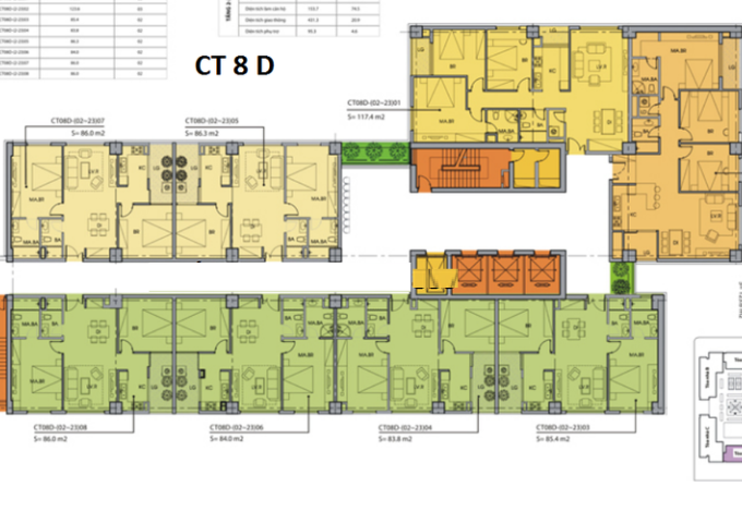 Căn góc tầng trung 117,4m2 2PN tại CT8D The Sparks- Dương Nội.