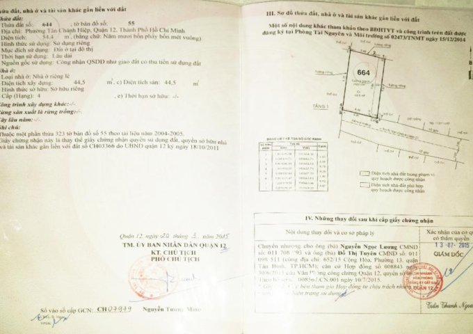 Bán nhà hẻm 5m đường Đông Bắc, P. Tân Chánh Hiệp, Q. 12, DT 55m2, giá 3,25 tỷ