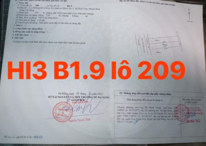 Bán đất Hòa Liên 3 B1.9 lô 209, Hòa Vang