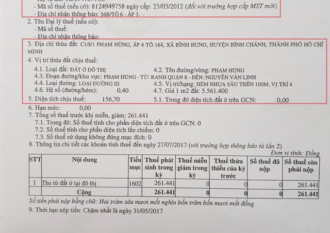 Bán nhà hẻm C1 Phạm Hùng, Q8 TP HCM, 157m2, 35tr/m2