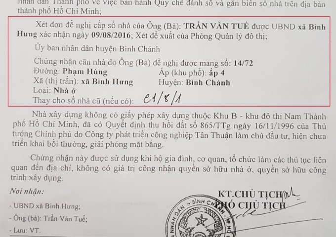 Bán nhà hẻm C1 Phạm Hùng, Q8 TP HCM, 157m2, 35tr/m2
