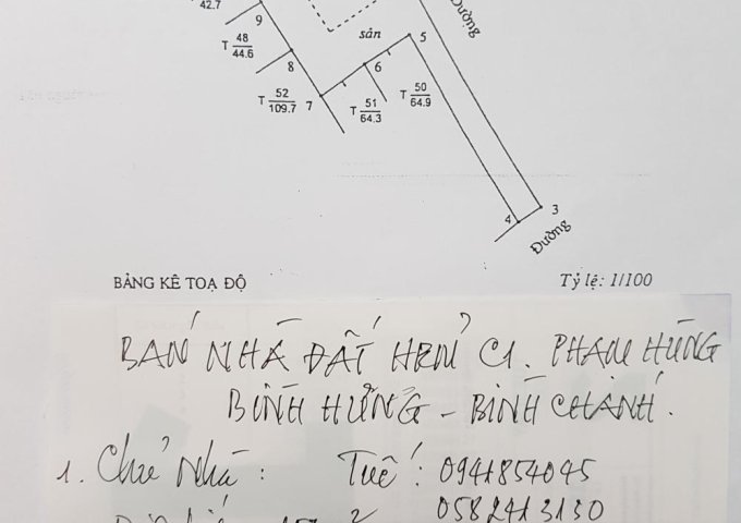 Bán nhà hẻm C1 Phạm Hùng, Q8 TP HCM, 157m2, 35tr/m2