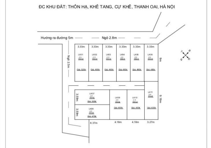 Bán đất thôn Hạ, Khê Tang, Cự Khê, Thanh Oai, Hà Nội