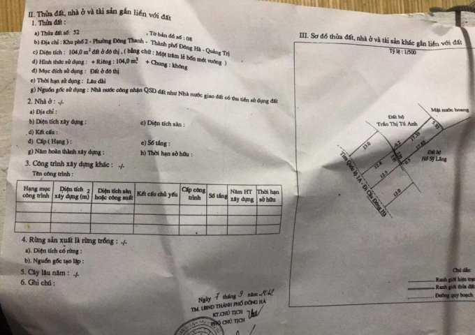 Đất mặt tiền đường Lê Duẩn, phường Đông Thanh, Đông Hà