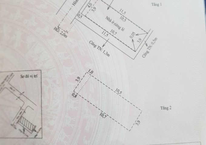 Nhà lầu mới hẻm 77B Phạm Ngũ Lão (hẻm 54 Hùng Vương). Thổ cư 100%, giấy hồng hoàn công