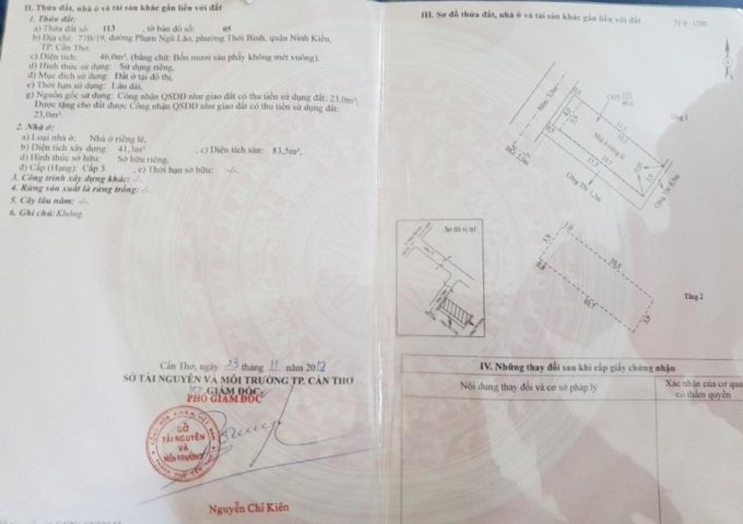 Nhà lầu mới hẻm 77B Phạm Ngũ Lão (hẻm 54 Hùng Vương). Thổ cư 100%, giấy hồng hoàn công