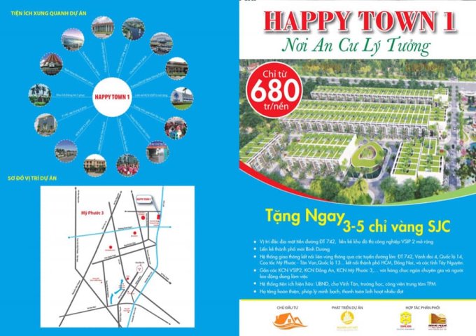 Bán đất tại mặt tiền  Đường ĐT 742, Tân Uyên, Bình Dương diện tích 65m2 giá 650 Triệu.