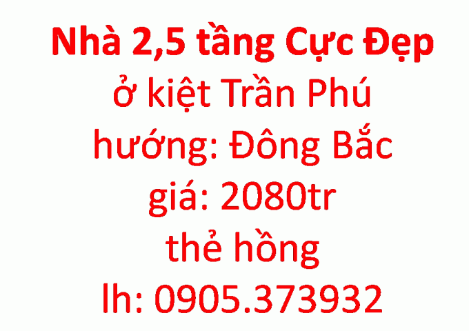 Nhà cực đẹp ở Trần Phú, Trường An, Huế, 0905373932