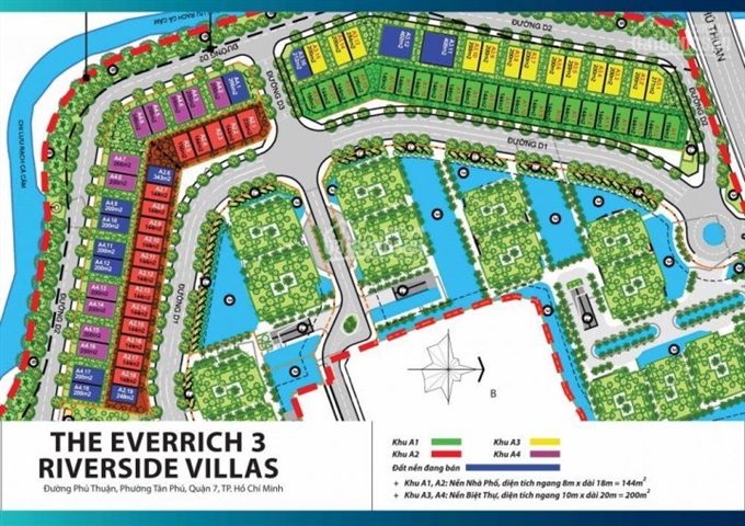 Cần chuyển nhượng lô A2 khu dân the EverRich III, Quận 7, TP. HCM diện tích 144m2 giá 12 tỷ