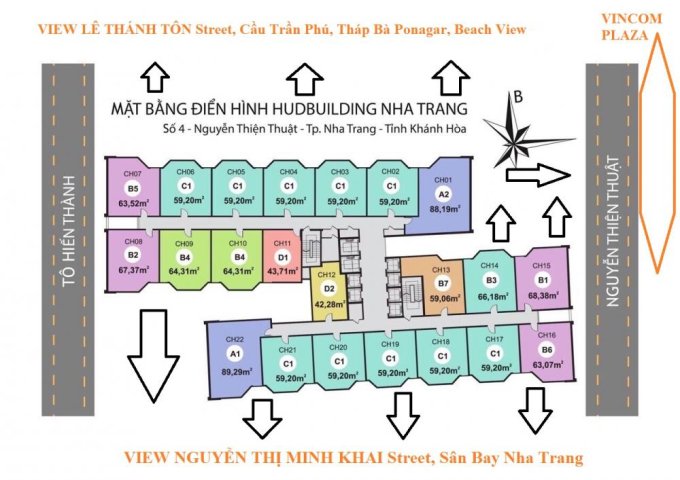  Bán căn hộ góc CH08 chung cư tại Dự án HUD Building Nha Trang, Nha Trang, Khánh Hòa diện tích 67.37m2 giá 2.5 Tỷ