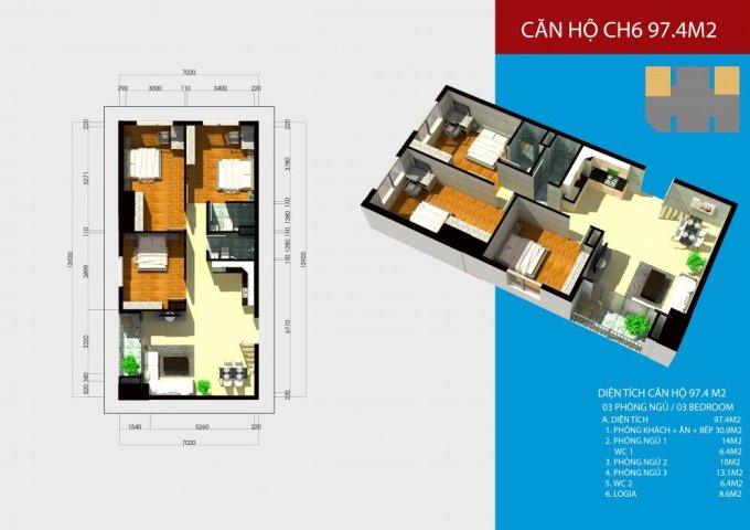 Bán căn hộ chung cư tại Dự án Tân Hồng Hà Complex, Thanh Xuân,  Hà Nội diện tích 97m2  giá 33 Triệu/m²