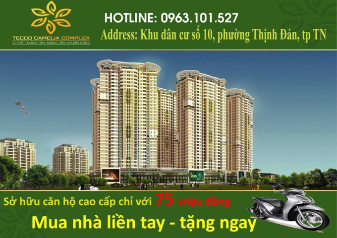 Sắm căn hộ chung cư có ngay SH chỉ có tại Tecco Thái Nguyên, liên hệ 0396628621
