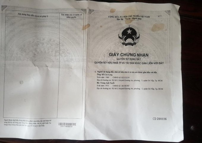 Bán đất thổ cư xã Xuân Thới Sơn, Hóc Môn, giá rẻ, sổ hồng riêng