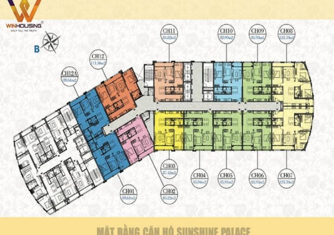 Mở bán chung cư cao cấp Sunshine Palace Hoàng Mai, Hà Nội, giá 28.5 triệu/m2, căn 2 - 3 PN