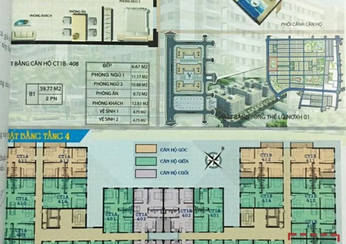 Bán chung cư ct1 tại Dự án Khu đô thị mới Phước Long, Nha Trang,  Khánh Hòa diện tích 59m2  giá 880 Triệu