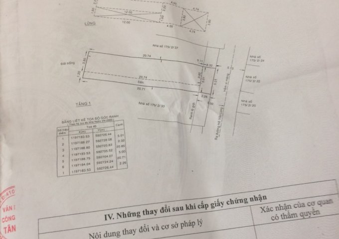 Bán nhà hẻm 175/2/35 Hồ Văn Long, P. Bình Hưng Hòa B, Bình Tân, 5x23m