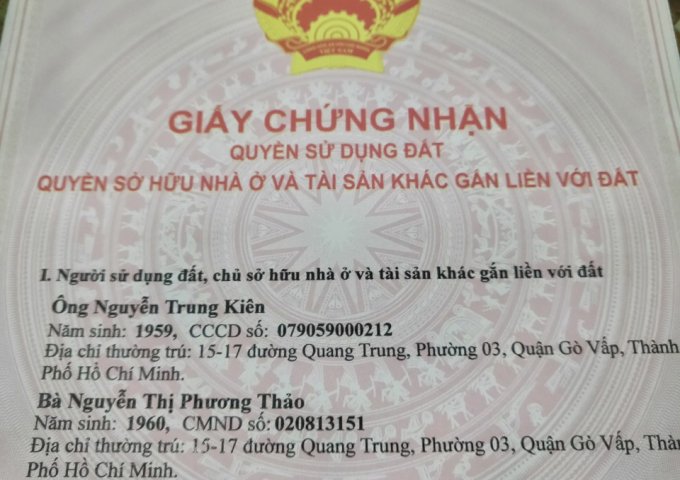 Bán chung cư 86/52 tân chánh hiệp 36, quận 12