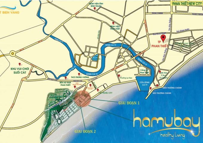 Cơ hội đầu tư đất nền nhà phố mặt tiền biển khu đô thị Hamubay ngay TP Phan Thiết 