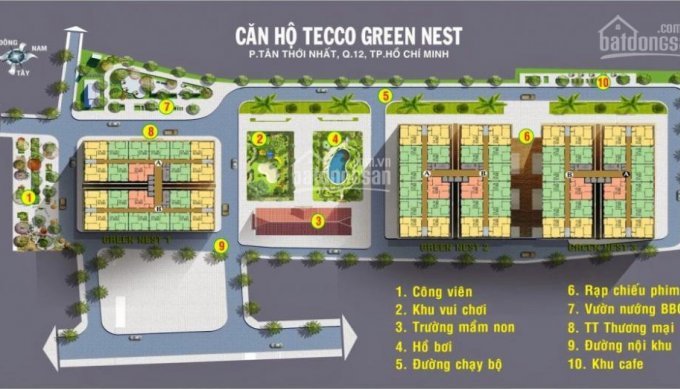 Căn góc Tecco Green Nest 2PN - 65m2 -1,4 tỷ