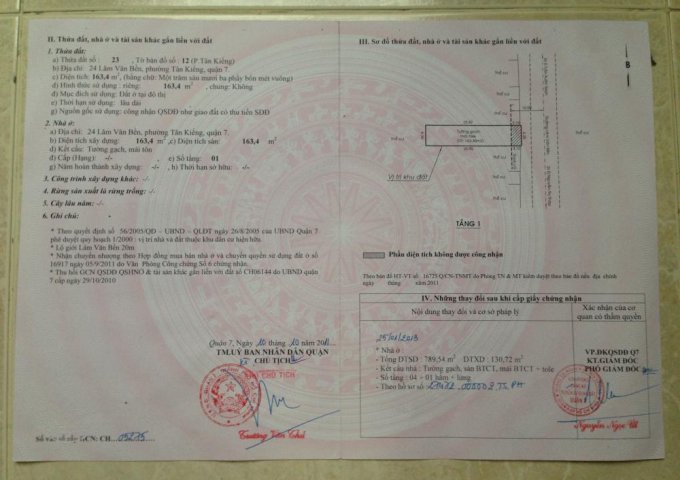 Bán nhà 4 lầu mặt tiền số 24 Lâm Văn Bền, phường Tân Kiểng, quận 7 