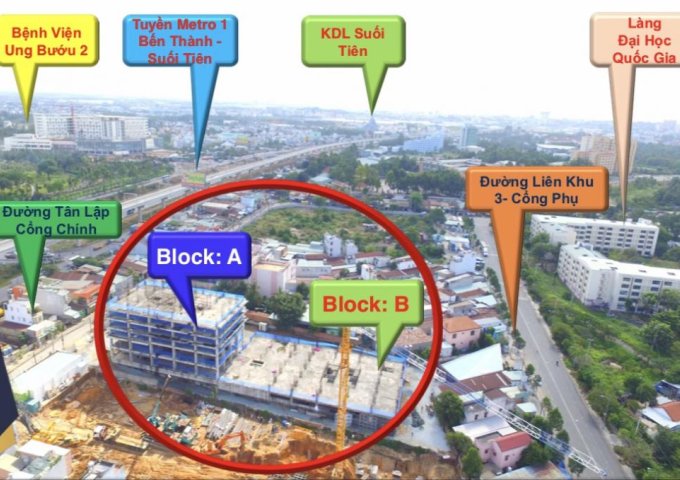 Căn hộ The East Gate (720tr/1 căn 1PN), view KDL Suối Tiên và TT thành phố HCM, hỗ trợ vay 70%