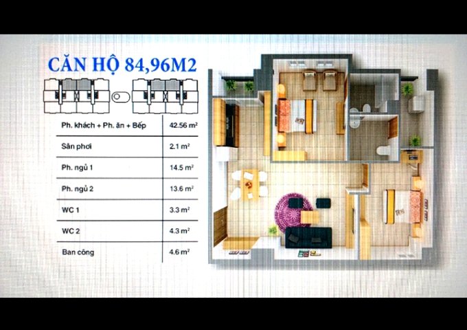 Cho thuê căn hộ 85m2 chung cư 12 view (tín phong) giá 6,8tr/tháng