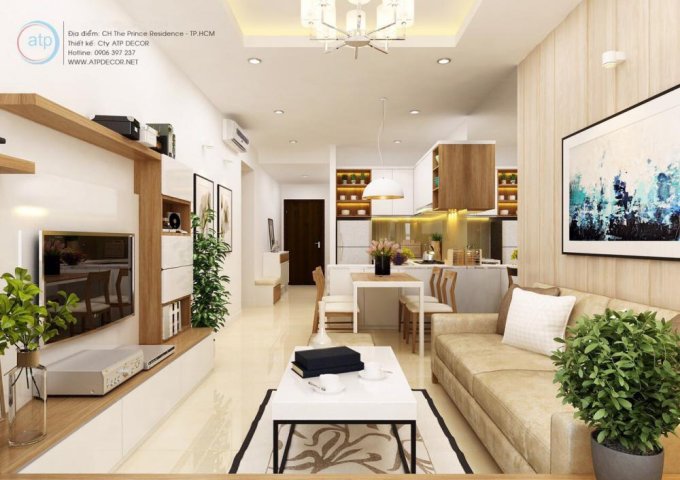 Cho thuê căn hộ The Prince Residence, Phú Nhuận,  Tp.HCM full nội thất+đồ điện dụng, 2 phòng ngủ, 2 toilet, 71m2  giá 28 Triệu/tháng vào ở ngay!!