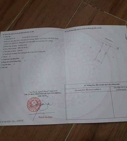 Bán nhanh đất mặt tiền khu A3,TT liên huong,tuy phong,bình thuận