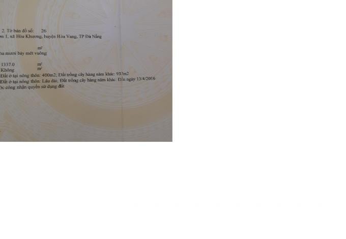 Bán đất chính chủ thôn phú sơn 1, hòa khương, hòa vang