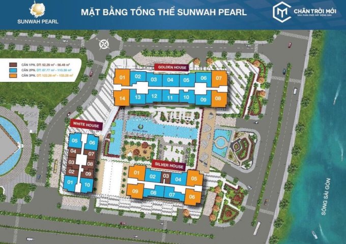 Bán căn hộ Sunwah Pearl view trực diện sông, căn 09 tòa B3 - Golden House