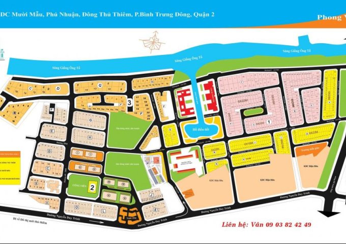 Bán đất mặt tiền đường 56, KDC Đông Thủ Thiêm, Quận 2, 230m2, 75tr/m2. LH 0903824249