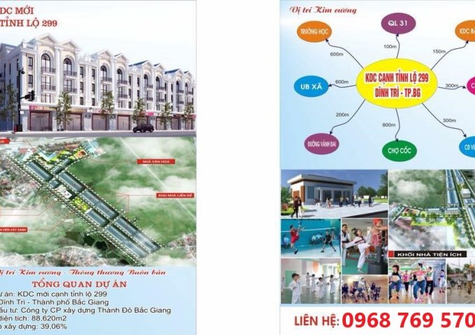 Dự án khu dân cư mới cạnh tỉnh lộ 299, xã Dĩnh Trì, TP. Bắc Giang