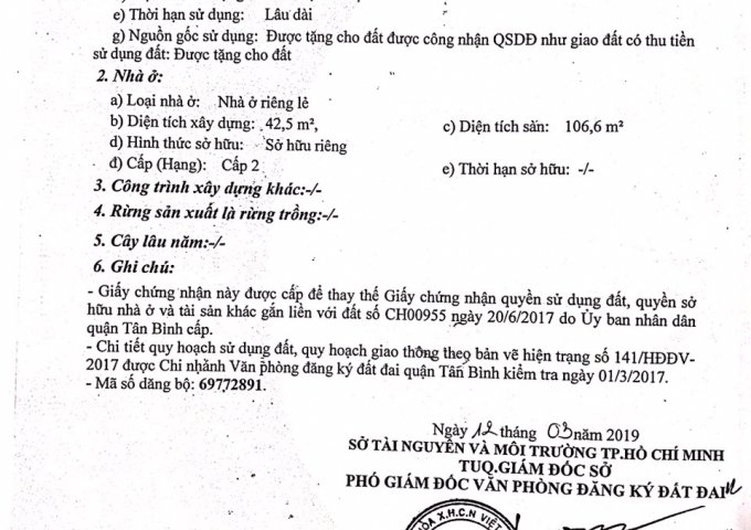 Nhà bán 236/7 Lê Văn Sỹ, phường 1, Tân Bình
