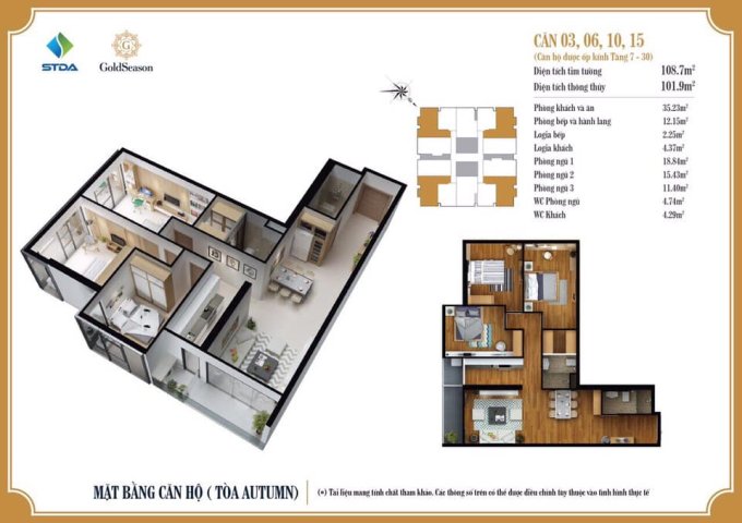 NHANH TAY NHẬN NGAY 7 SUẤT NỘI BỘ GIÁ ƯU ĐÃI CĂN HỘ 3PN, PENTHOUSE CHỈ TỪ 28 TR/M2 - LH 0977706970