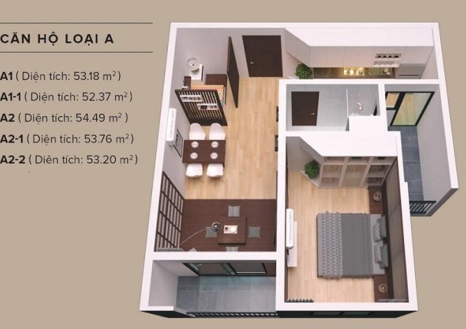 Hỗ trợ Vay lên tới 80% để sở hữu căn hộ ở The Zen Hoàng Mai, 53 m2, giá 1.6 tỷ 1PN+ 1 phòng đa năng